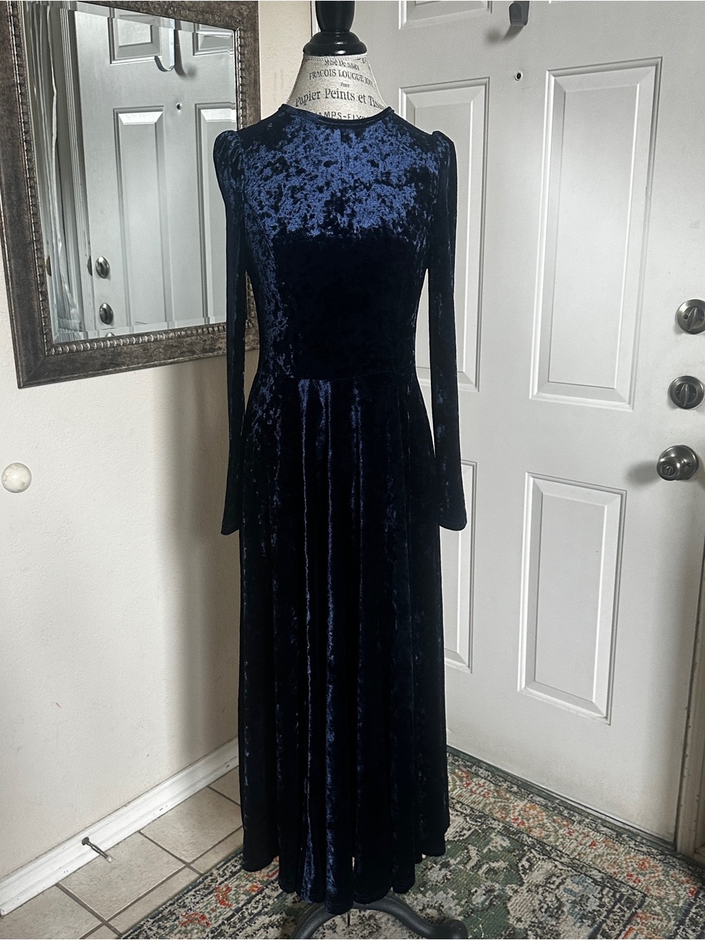 Dark Blue Long Sleeve Dress
